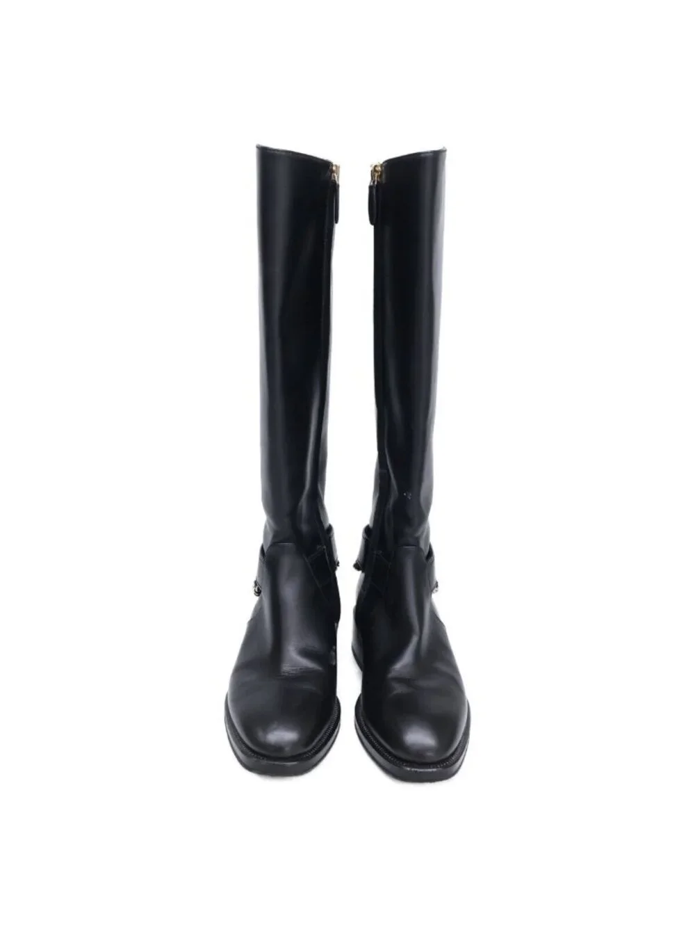 Chanel CC Logo Chain Strap Long Boots 36c